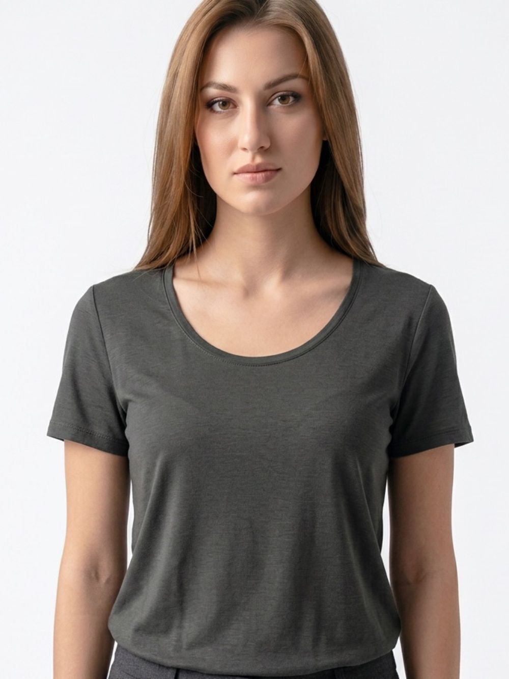 Armani Collezioni | Dark Gray Green Top Women’s Size 12